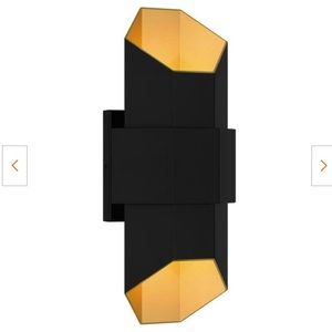 Chasm Integrated LED Matte Black Gold Outdoor Wall Lantern 15' H X 6'' W X 5'' D